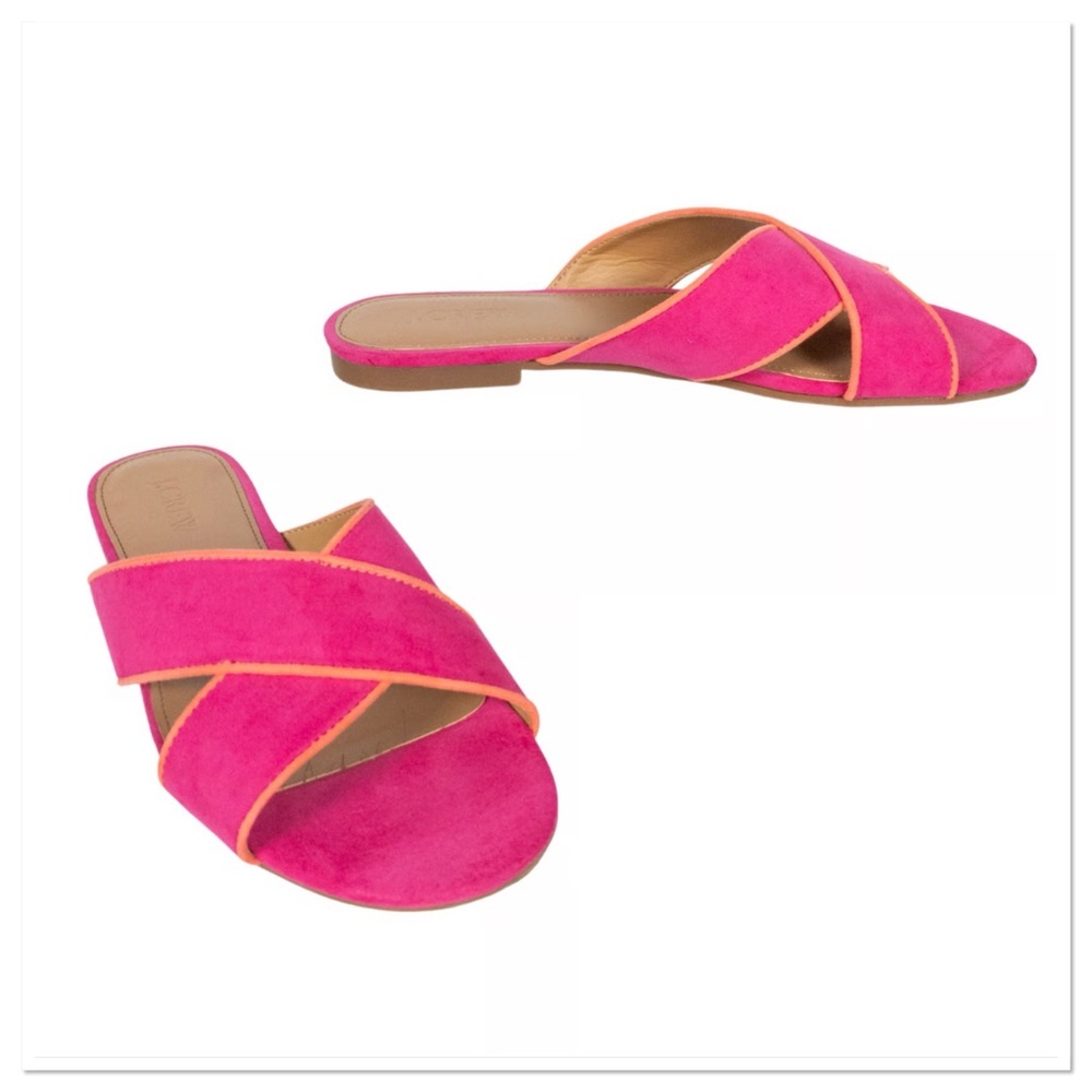 J.Crew Size 6 1/2 Women's Pink Slide Sandals - Picture 2 of 4